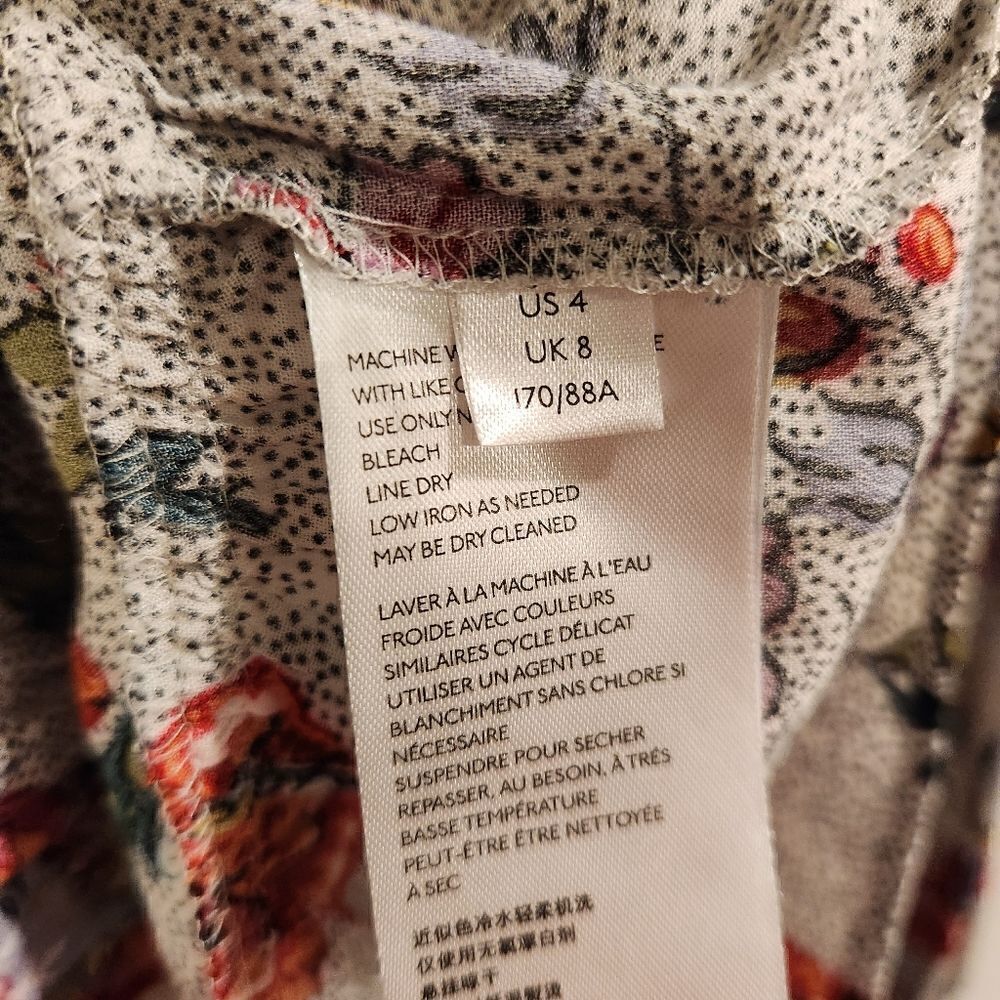 Anthropologie Maeve Janie Top Flounced Peasant Blouse Size 4 Floral - Picture 8 of 10